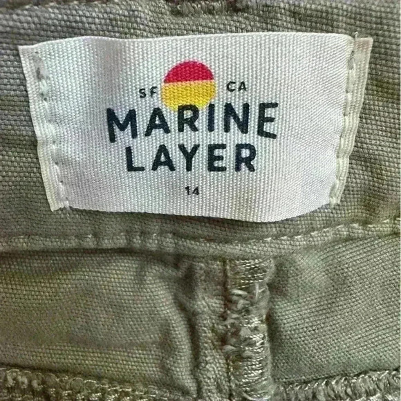 Marine Layer Maya Slim Straight Leg Utility Pants Green Sz 14 - Picture 10 of 11